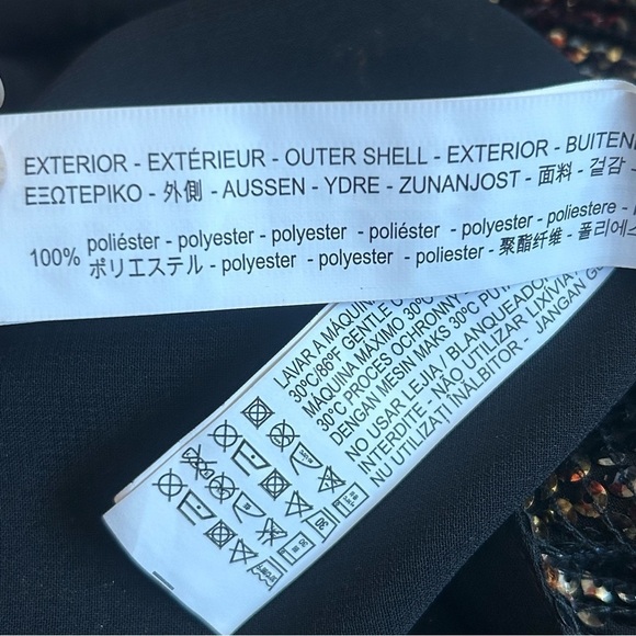 ZARA evening collection gold black metallic sequin long sleeve romper Sz XS - Picture 10 of 15